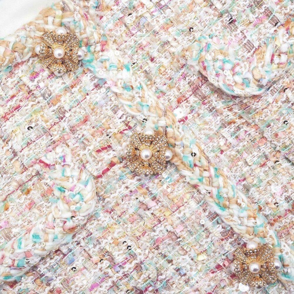 NWOT Self portrait  PASTEL BOUCLE BOXY JACKET - Picture 5 of 12